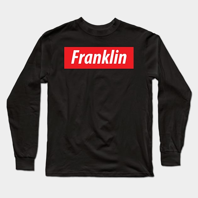 ​'Franklin' Tennessee USA white text on a red background Long Sleeve T-Shirt by keeplooping